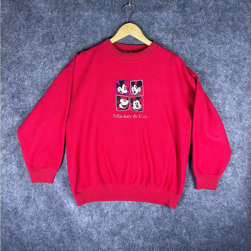 Vintage Mickey and Co Red Mickey Mouse Crew Sweatshirt Adult Size M